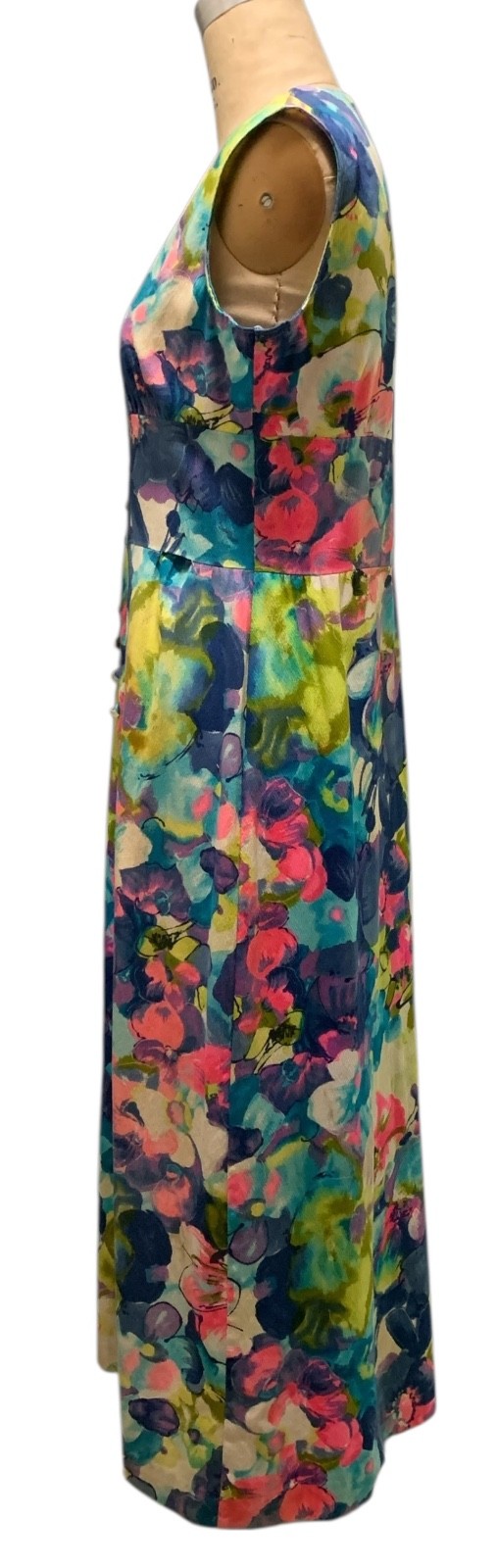 LIBERTY CIRCLE Vintage 60s Women’s Sleeveless Hawaiian Print Maxi Dress – Sz M