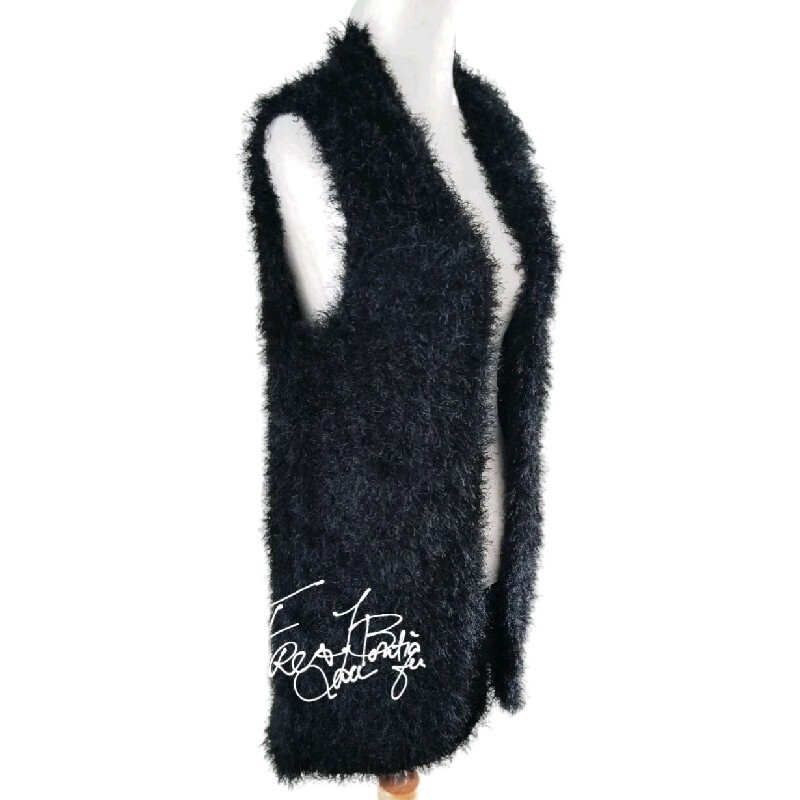 VINTAGE 70S 80S FUZZY SWEATER VEST SZ M L 10 12 14