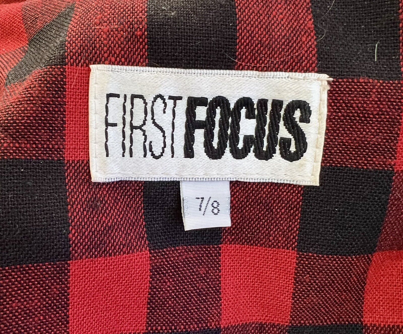 Vintage 80s Red Checkered Long Sleeve Dress