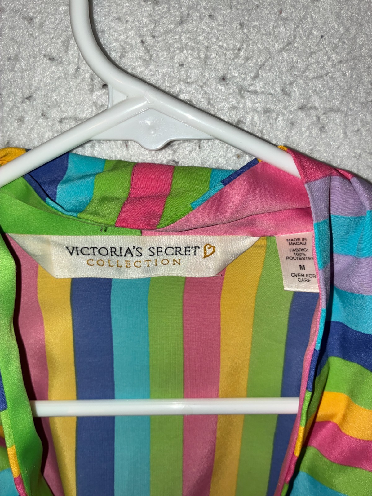 Victoria’s Secret Collections 1996 Vintage Satin Robe Size M Rainbow Rare