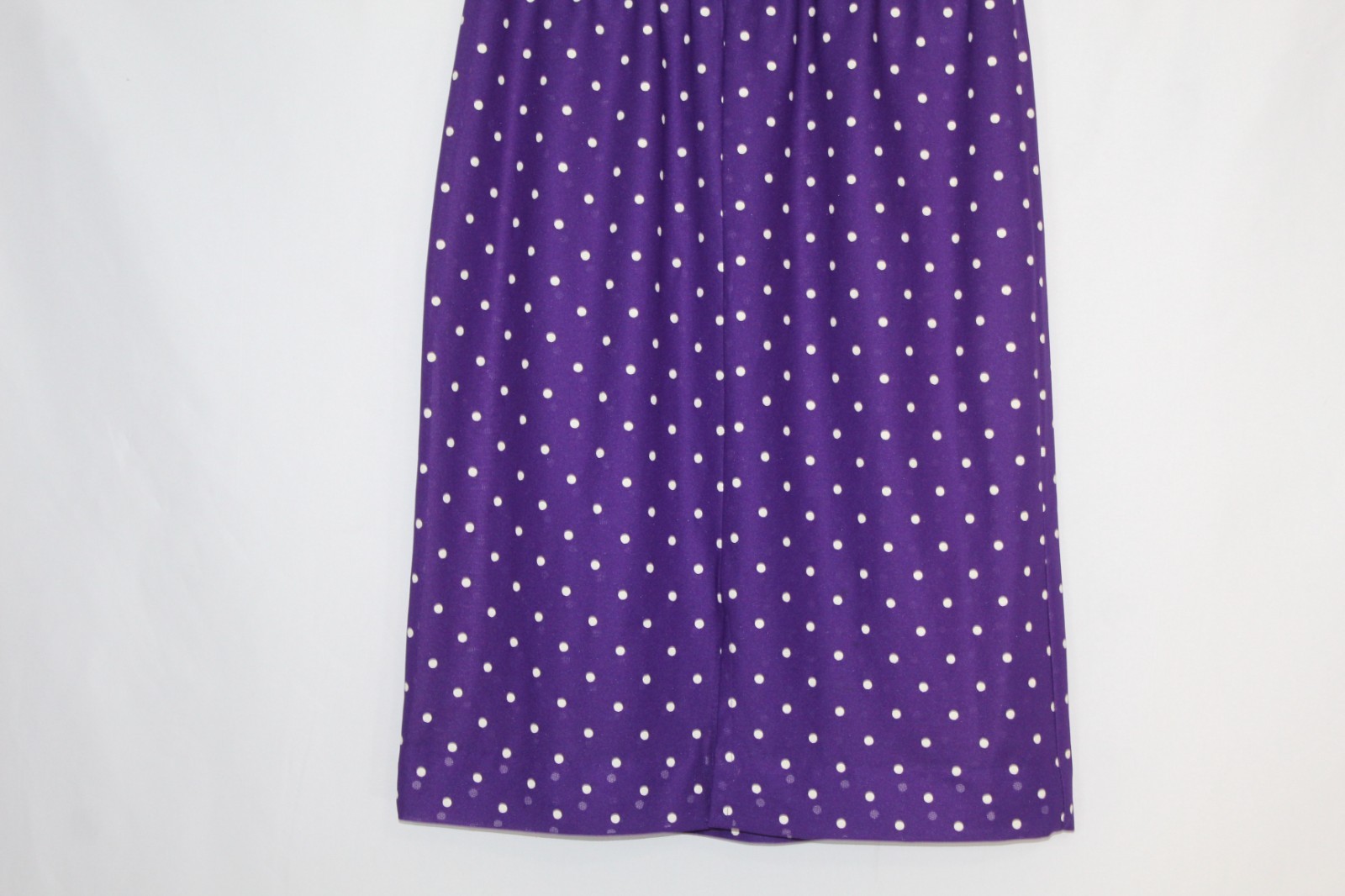 Vtg 80s Purple Polka Dot Skirt Size 12 Above Knee 40s Revival Academia
