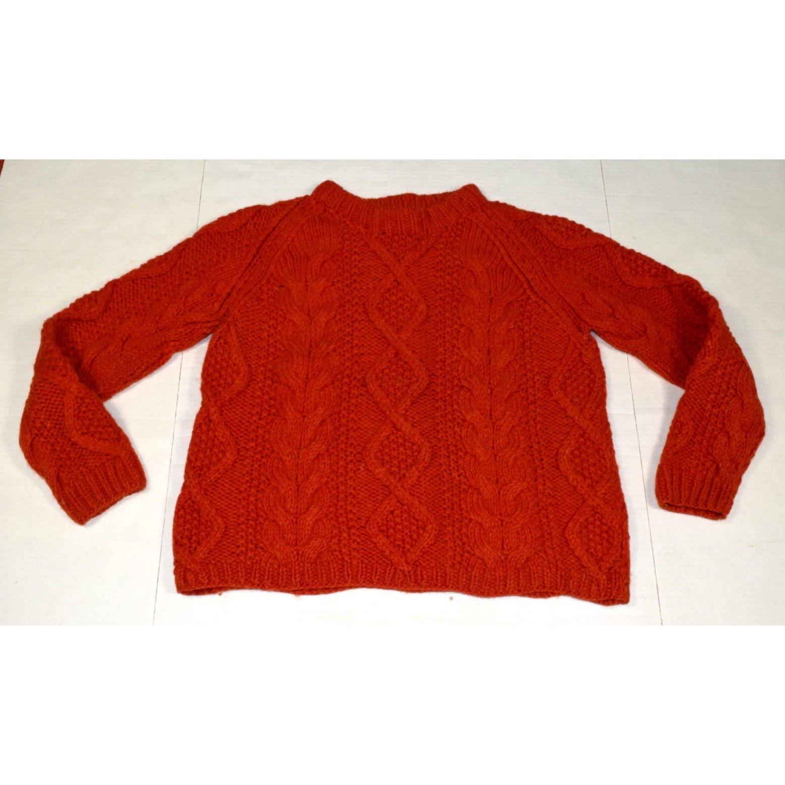 VTG Nieman Marcus Womens Wool Sweater Size M 60s Burnt Sienna Chunky Made Italy