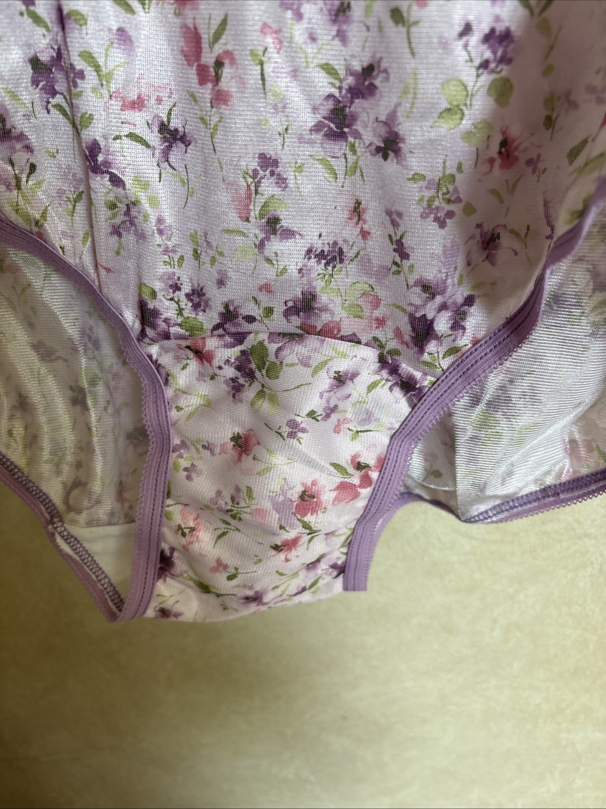 vtg Vanity Fair purple Panties 15812 Brief Floral Granny sissy panties NWT 9