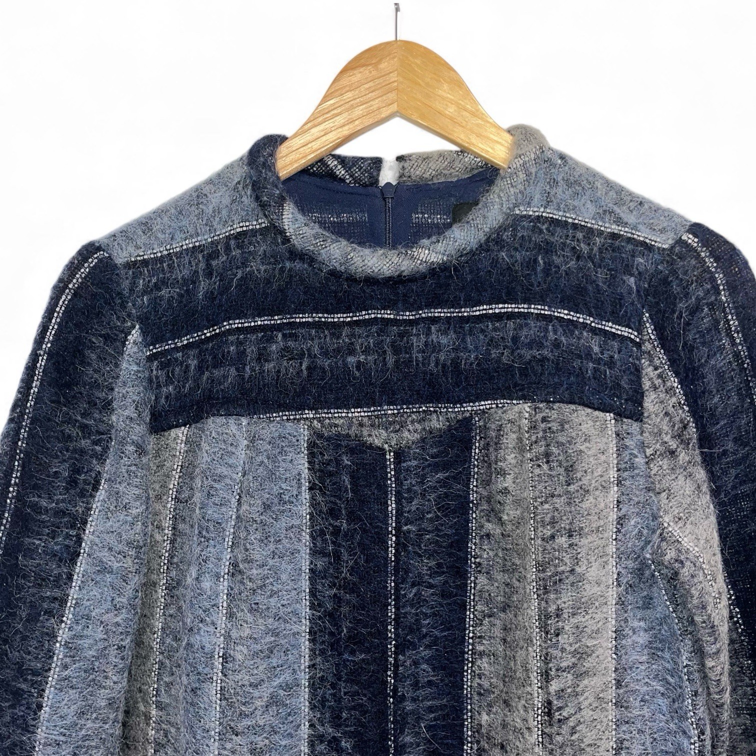 ANNA SUI Wool Colorblock Stripe Shift Dress Small Mod Y2K Vintage EUC 🟡