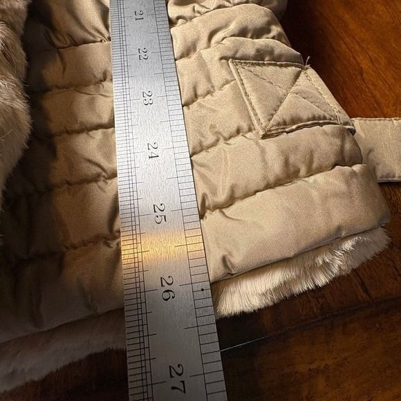 Vintage Genuine Rabbit Fur Coat Jacket Beige Hong Kong Womens Small