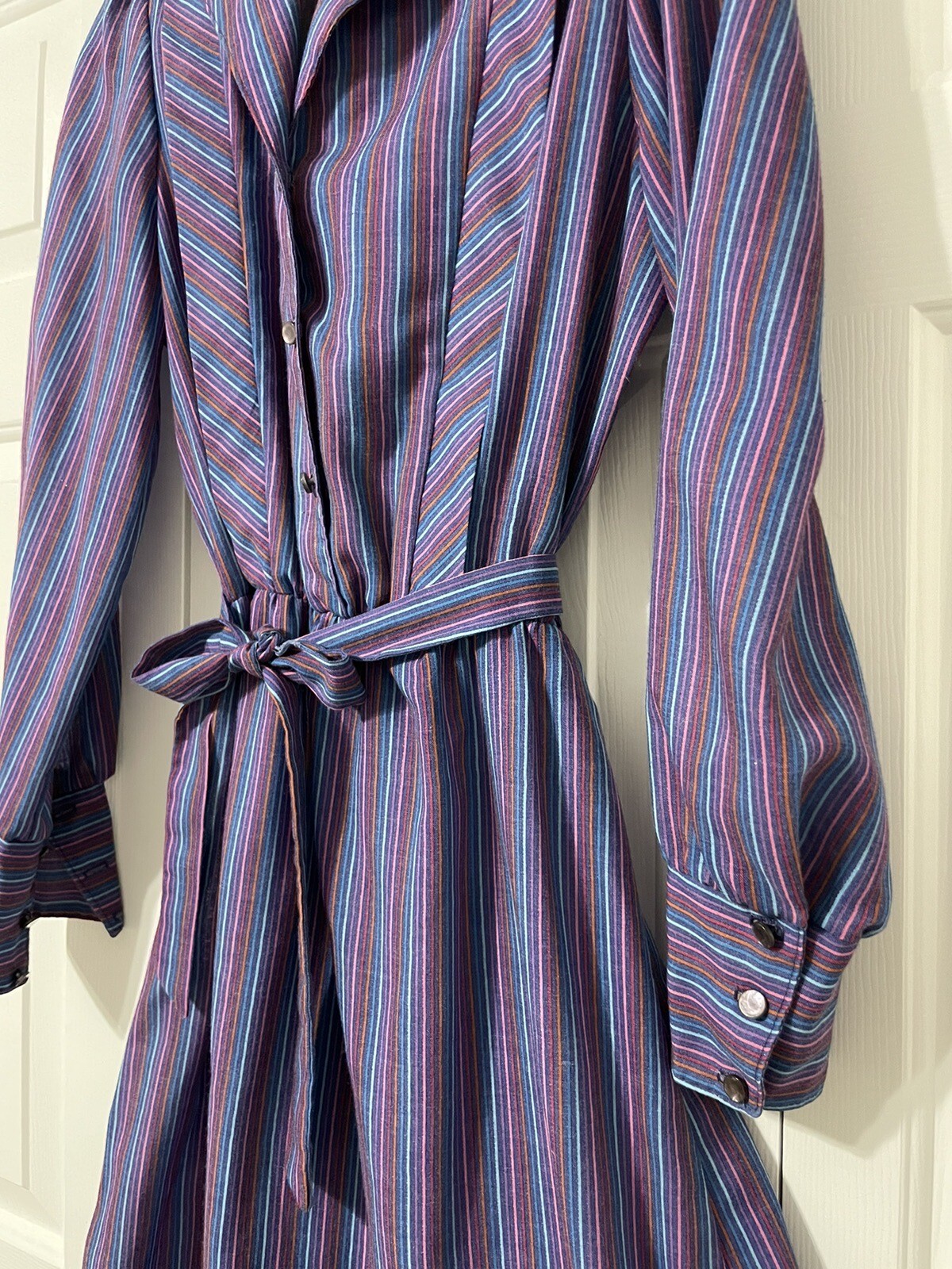 Vintage Secretary Dress Purple Multicolor Strips Size 11/12