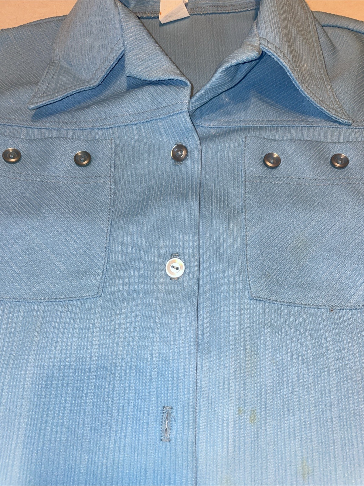 Vintage 60/70s Full Button Pocketed Blouse Pics For Measurements