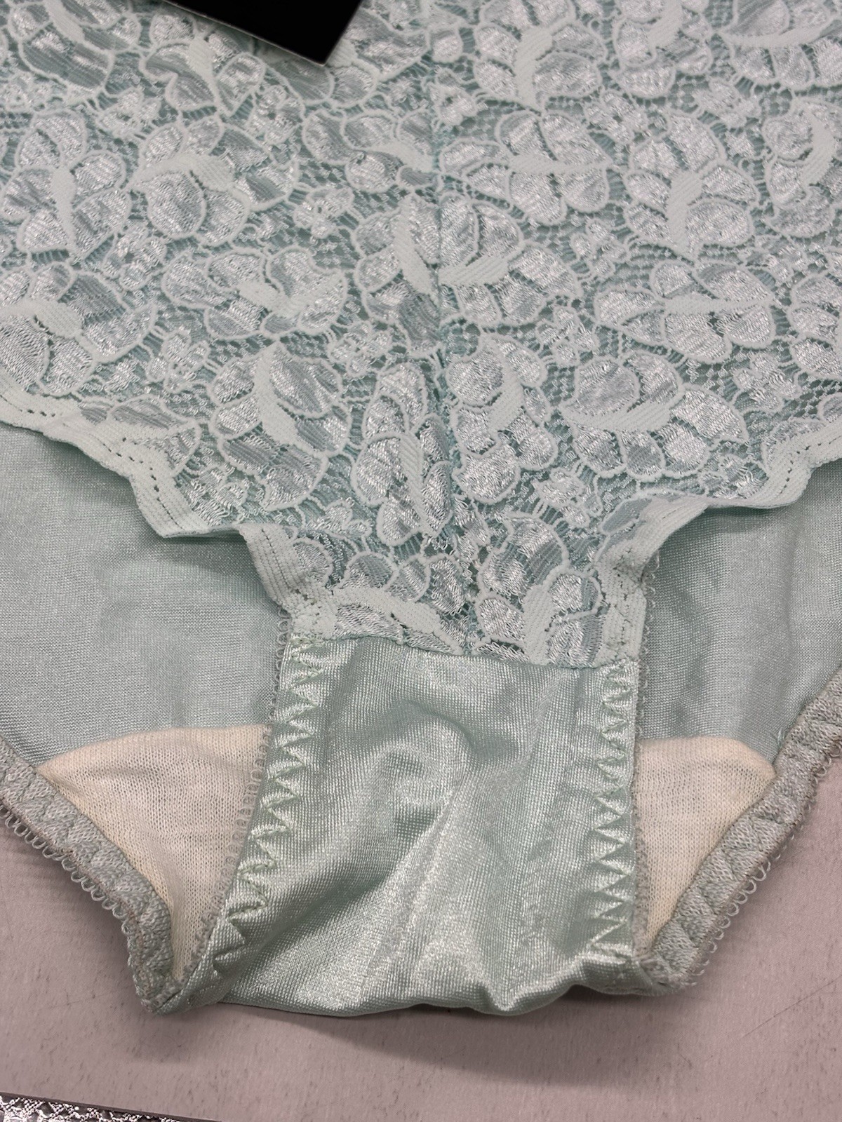 Vintage Enhance Lace Teal Feminine Pantie Girdle Size Large NWT