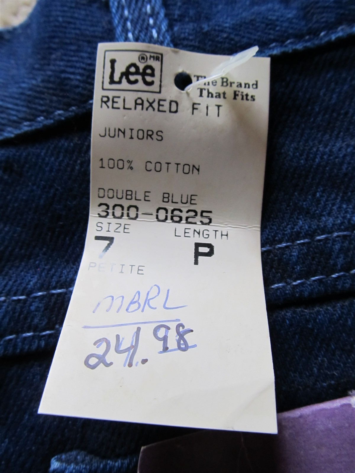 Vintage 90s Lee Relaxed Fit Double Blue size 24 waist deadstock