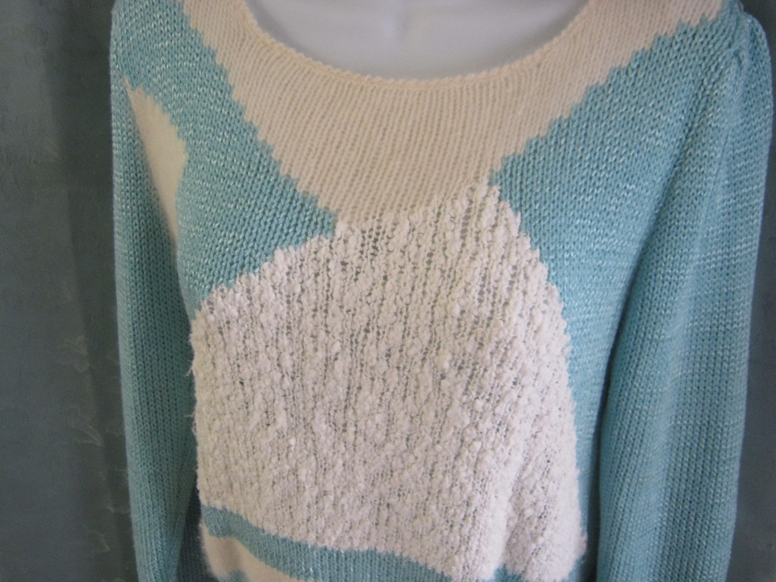 Vintage Lilly of California Sweater Size Large Green Textured Abstract