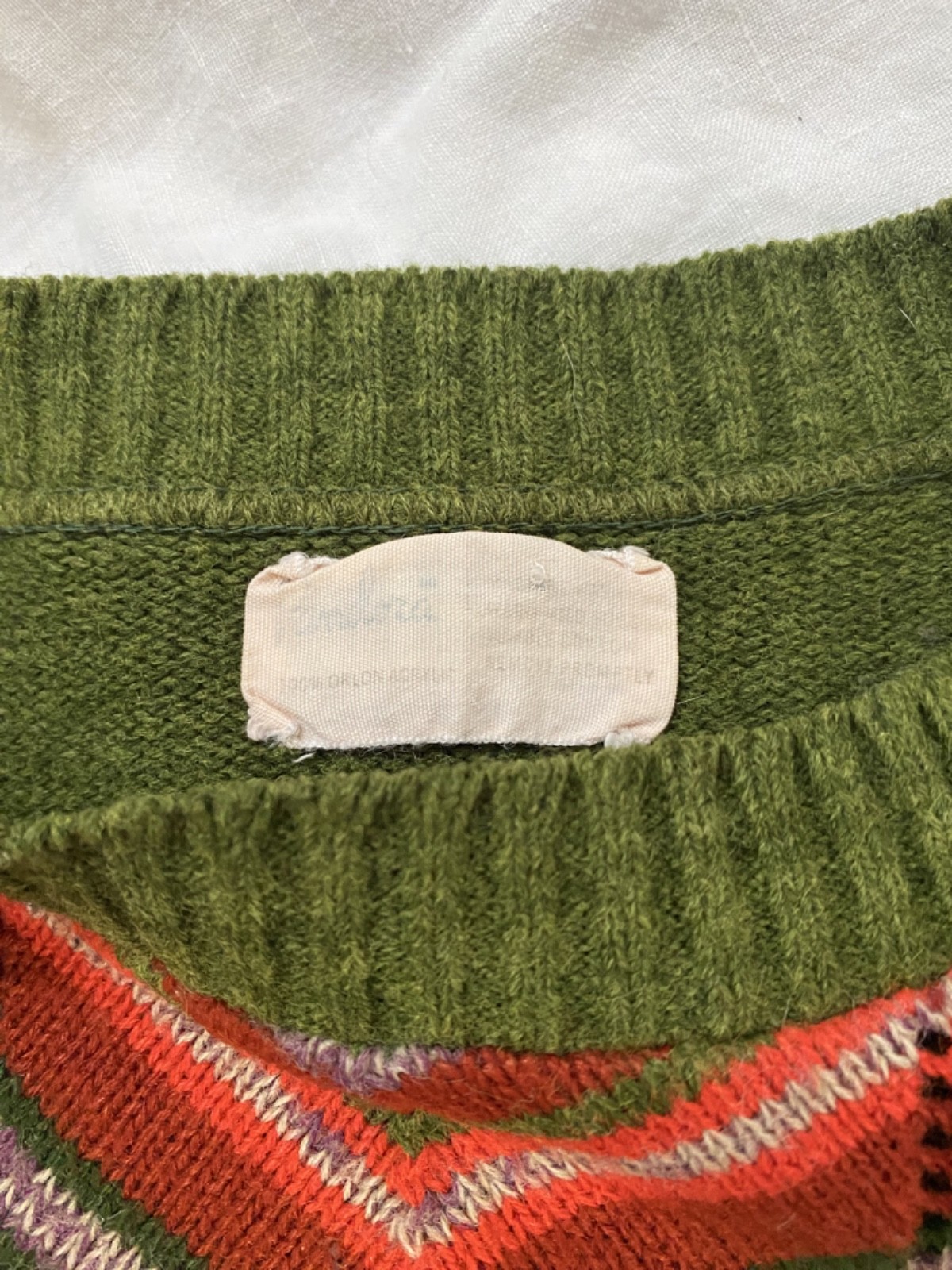 Women’s Fun Colorful Vintage Long sleeve Sweater, Wool Blend, Xsmall, Small