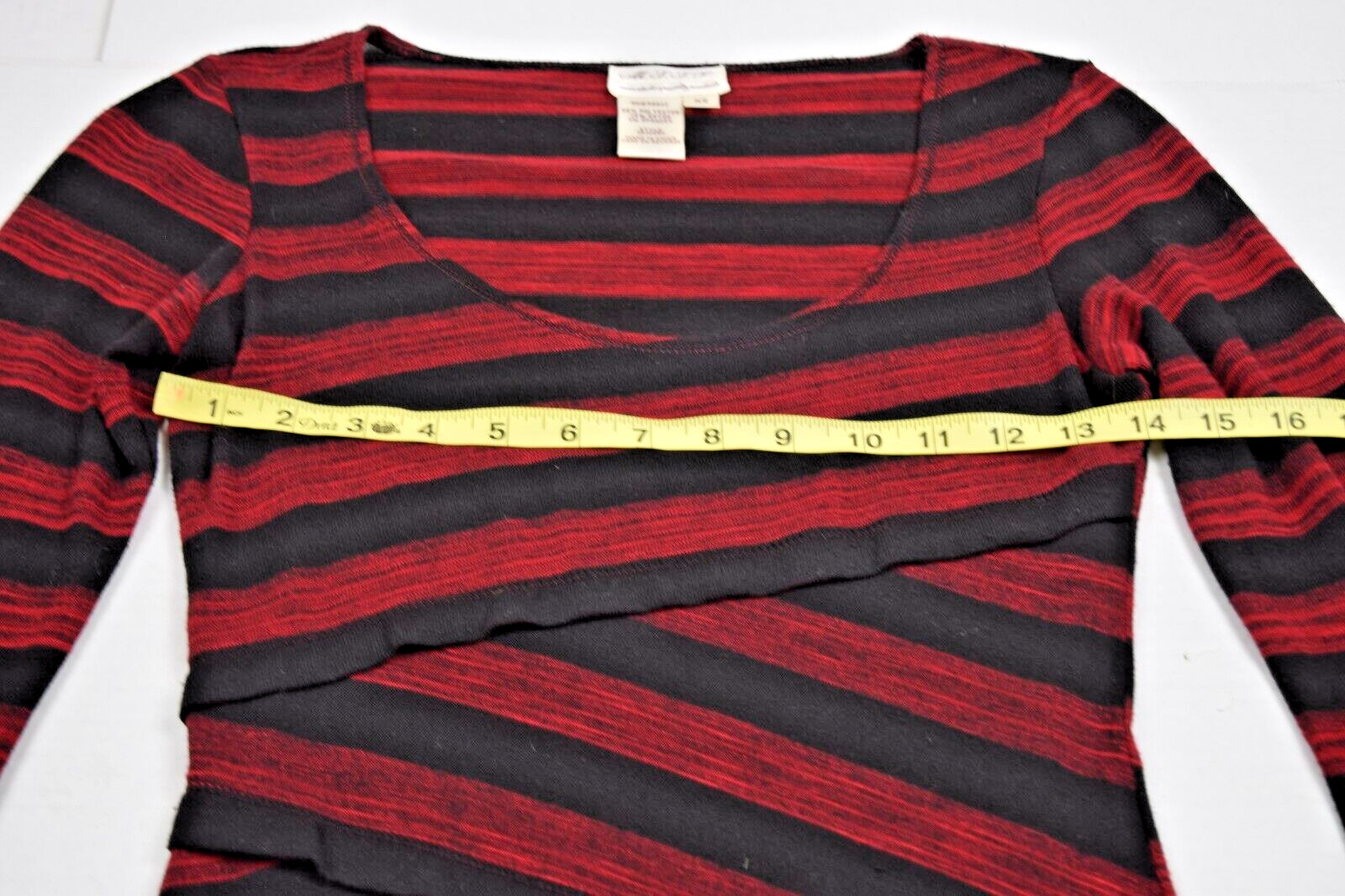 Vintage Mini Dress MSSP Size XS 90s Black Red Striped Bandage Style Soft Stretch