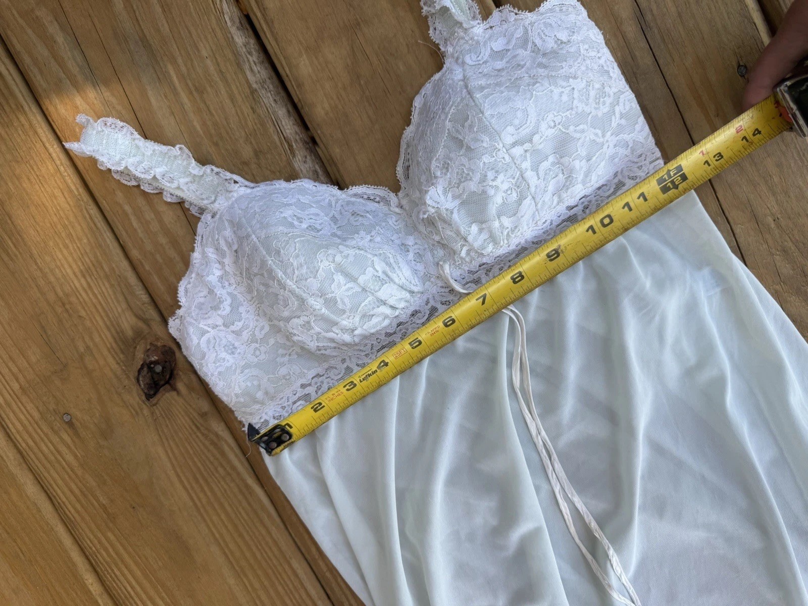 Vintage Olga Empire Waist Nightgown Chemise Sweep 34 Light Blue Padded Bra 9200