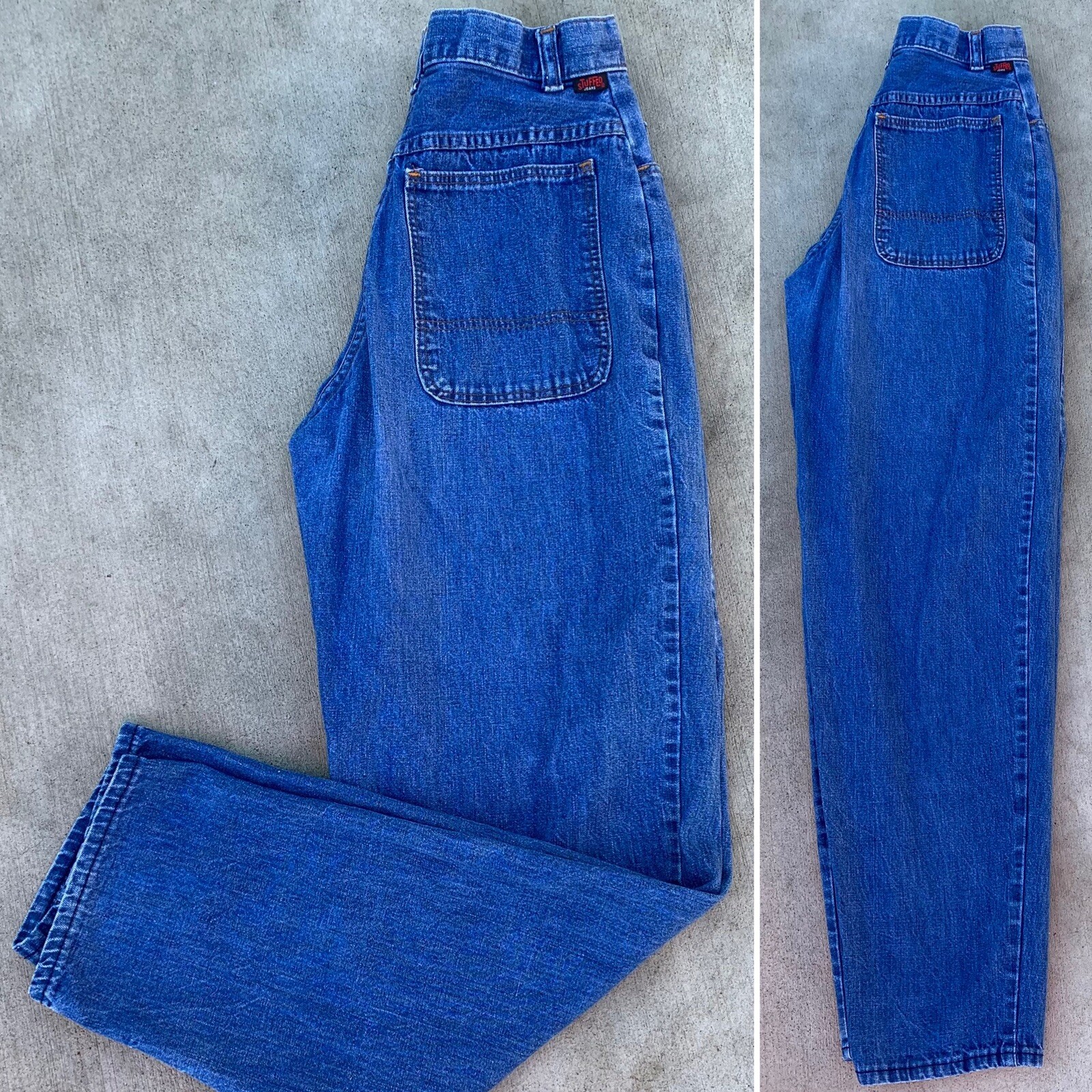 Vintage Stuffed Jeans High Waist Talon 42 Zipper 9 25 1/2” Waist