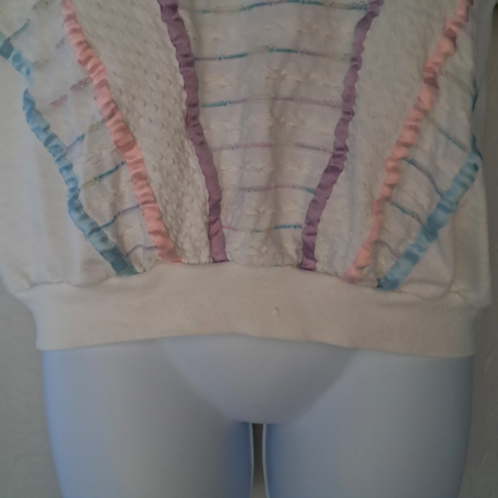 Vintage 1980s Pastel Textured Short Sleeve Relaxed Fit Shirt Women’s Large
