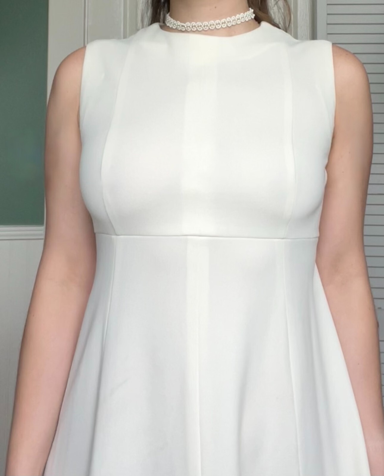 Vintage Vogue Paris Handmade Ivory Wedding Gown High Neck Empire Waist Mod