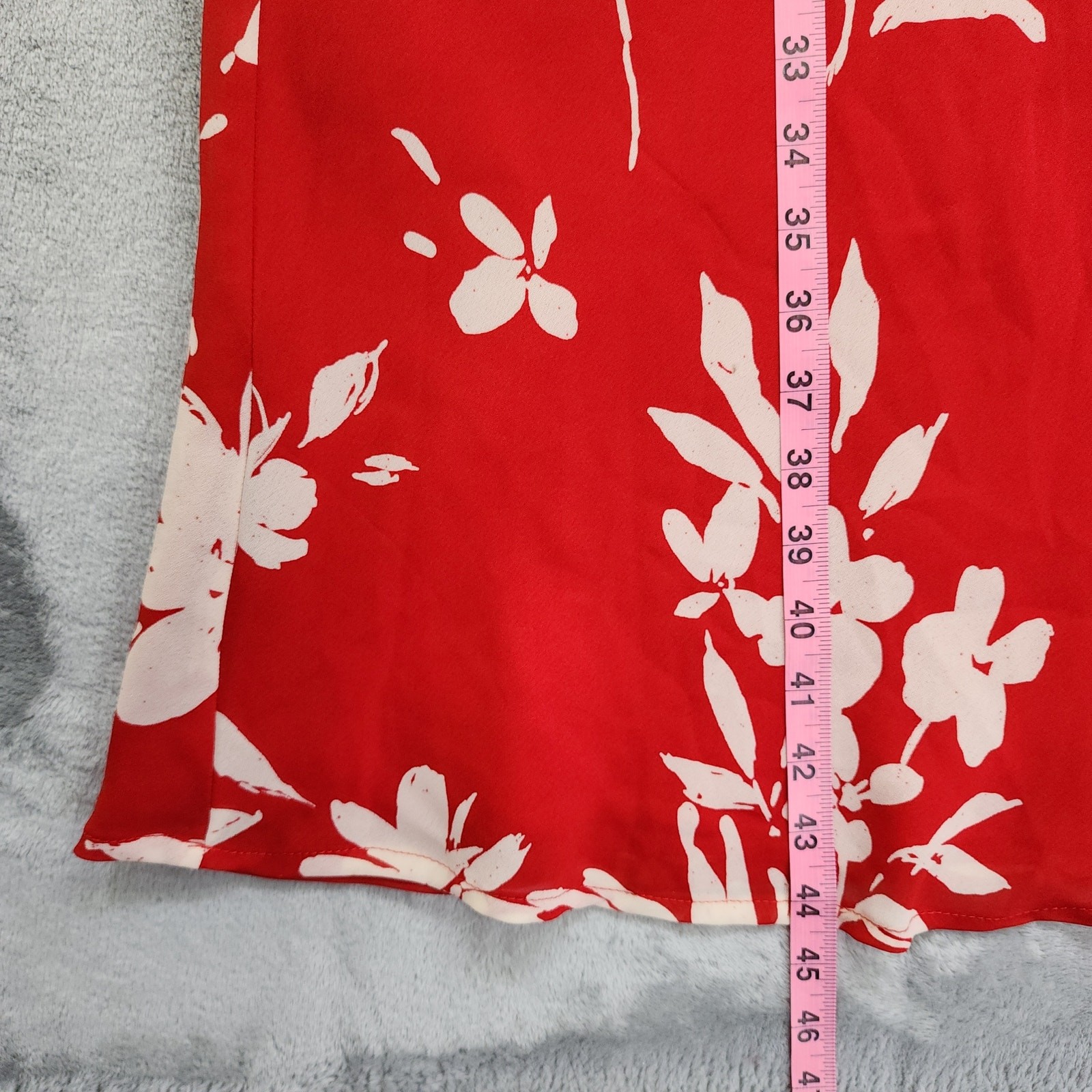 Vintage Donna Ricco Dress Womens 12 Red White Floral Short Sleeve Layered Midi