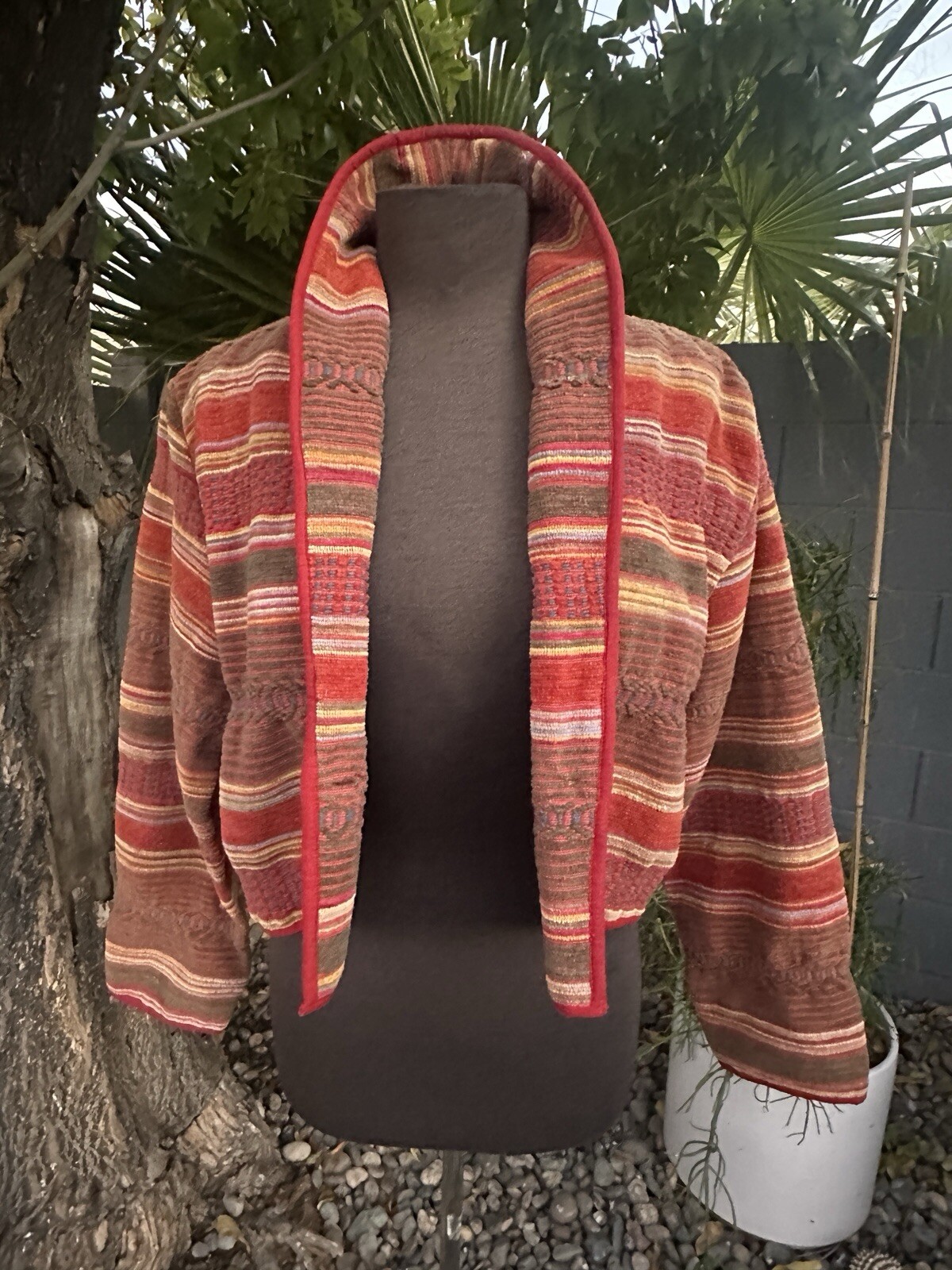 Vintage 90’s Agapo Southwestern Carpet Aztec Tapestry Jacket Petite Large