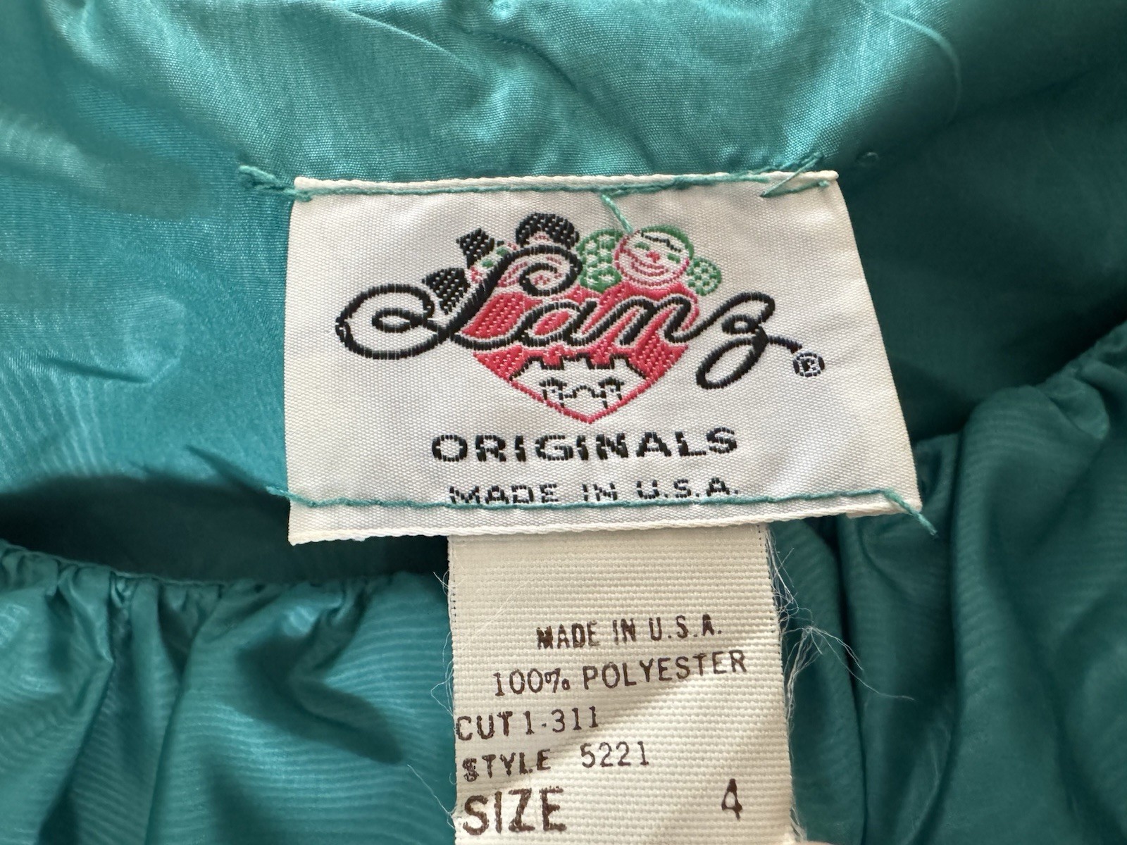 Vintage Lamz Originals Dress Turquoise Sz 4 Off Shoulder Ruffle Party Gown 80s