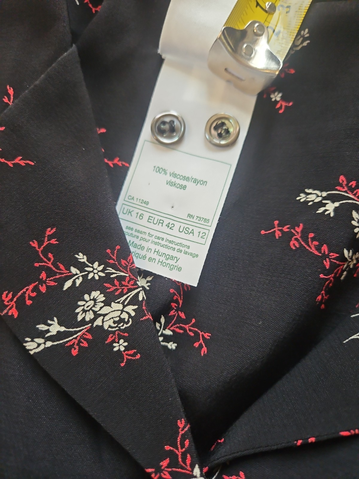 Vintage Laura Ashley 90s Grunge Floral Rayon Dress Made in Hungary USA 12 UK 16