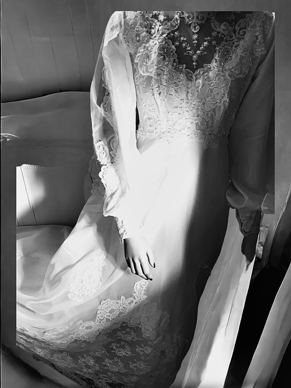 Vtg 1980’s Wedding Dress Powder Puff White Cottage Core Small-Med
