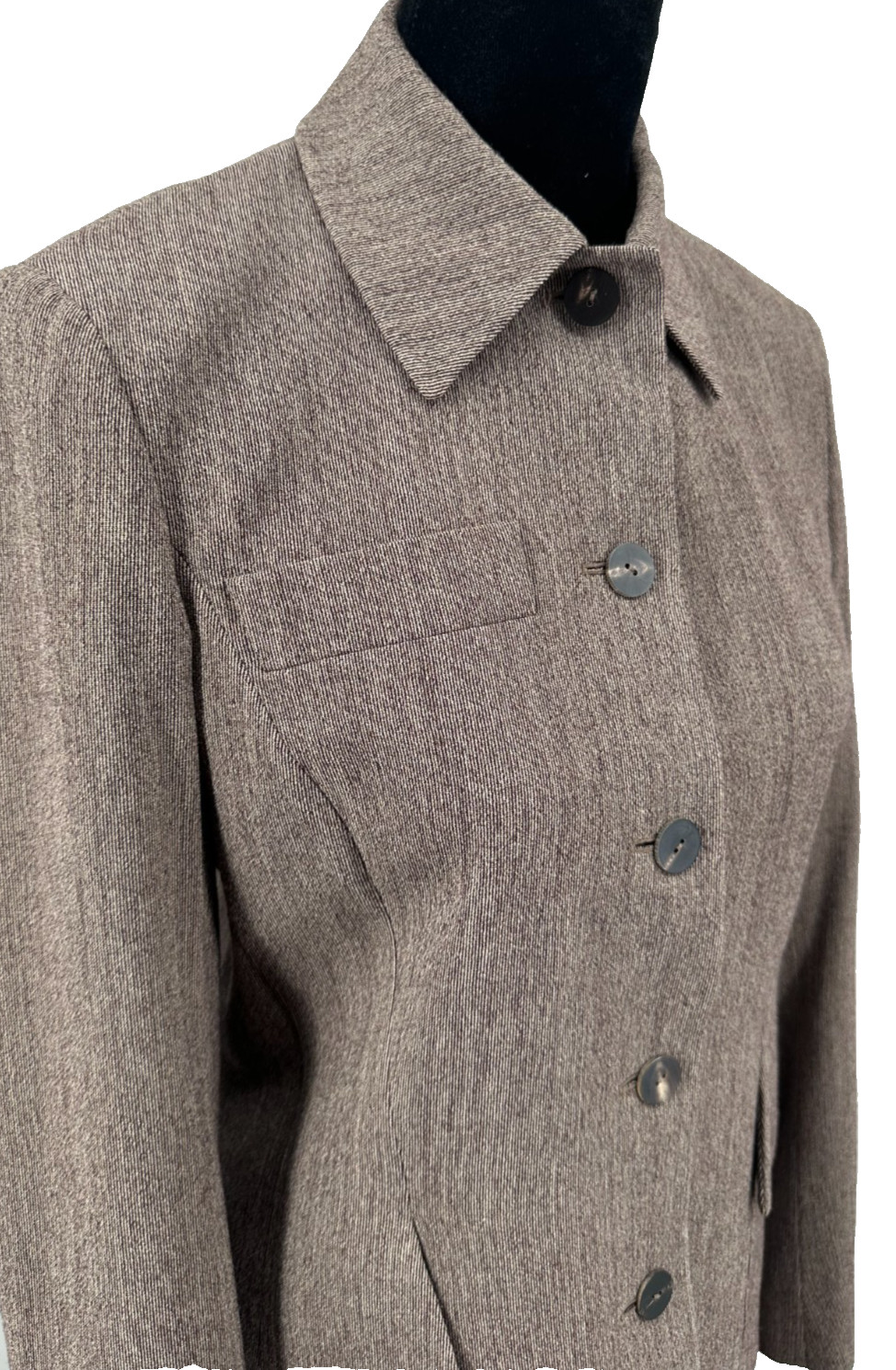 Gianni Versace Genny Womens A-Line Skirt Suit Size 42 Brown Tweed Wool Italy