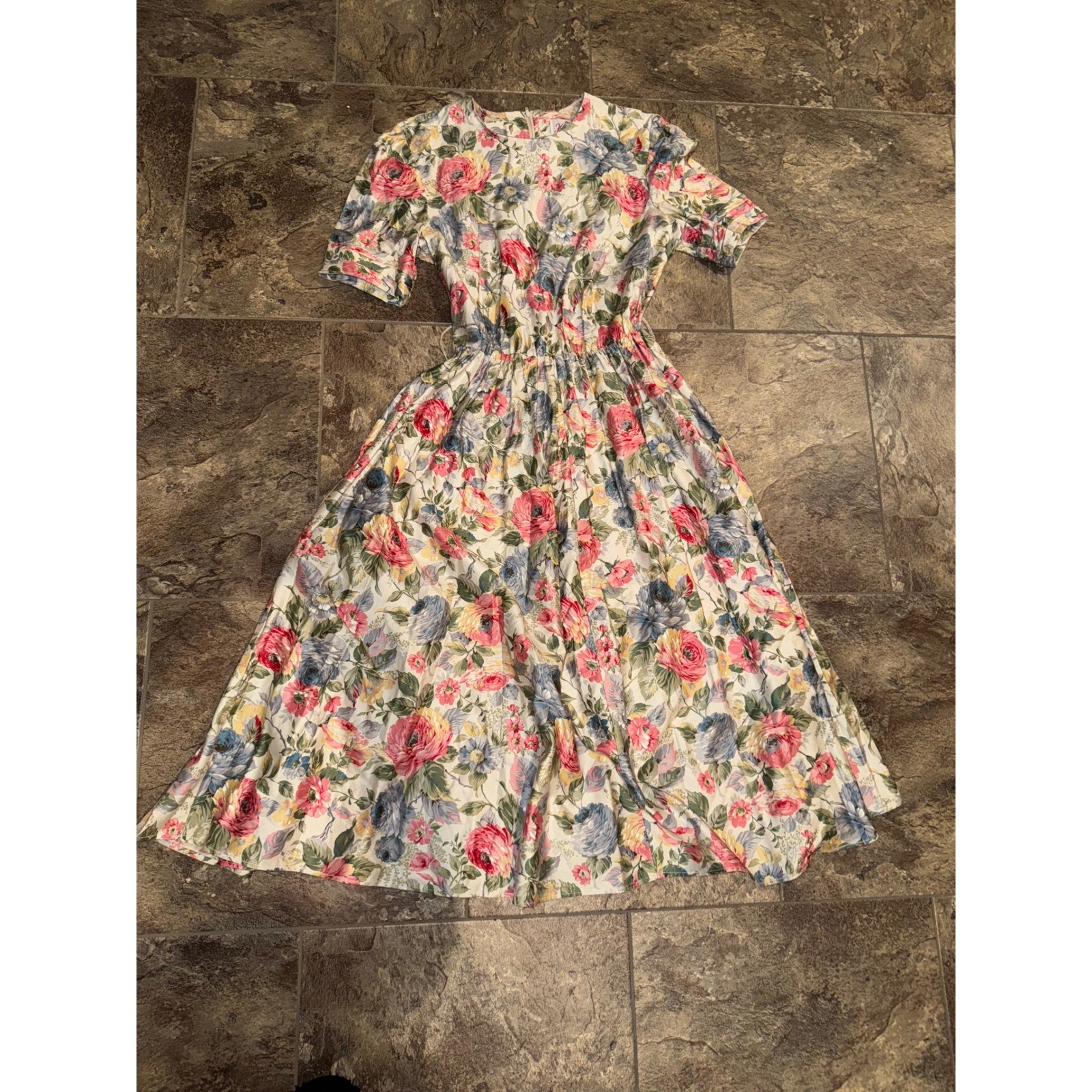 Vintage Saks Fifth Avenue The Kollection Floral Midi Cottagecore Dress Size 8