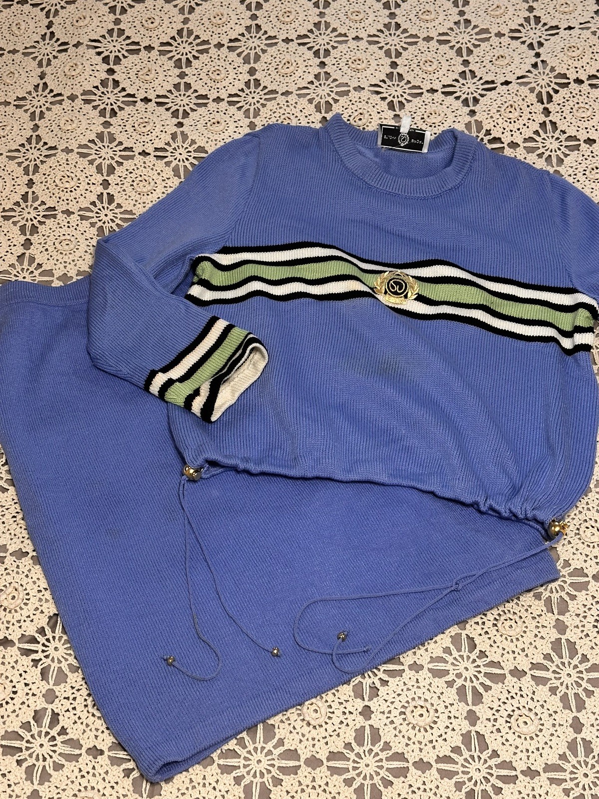 Vintage St John Sport By Marie Gray Set Sweater And Skirt Medium
