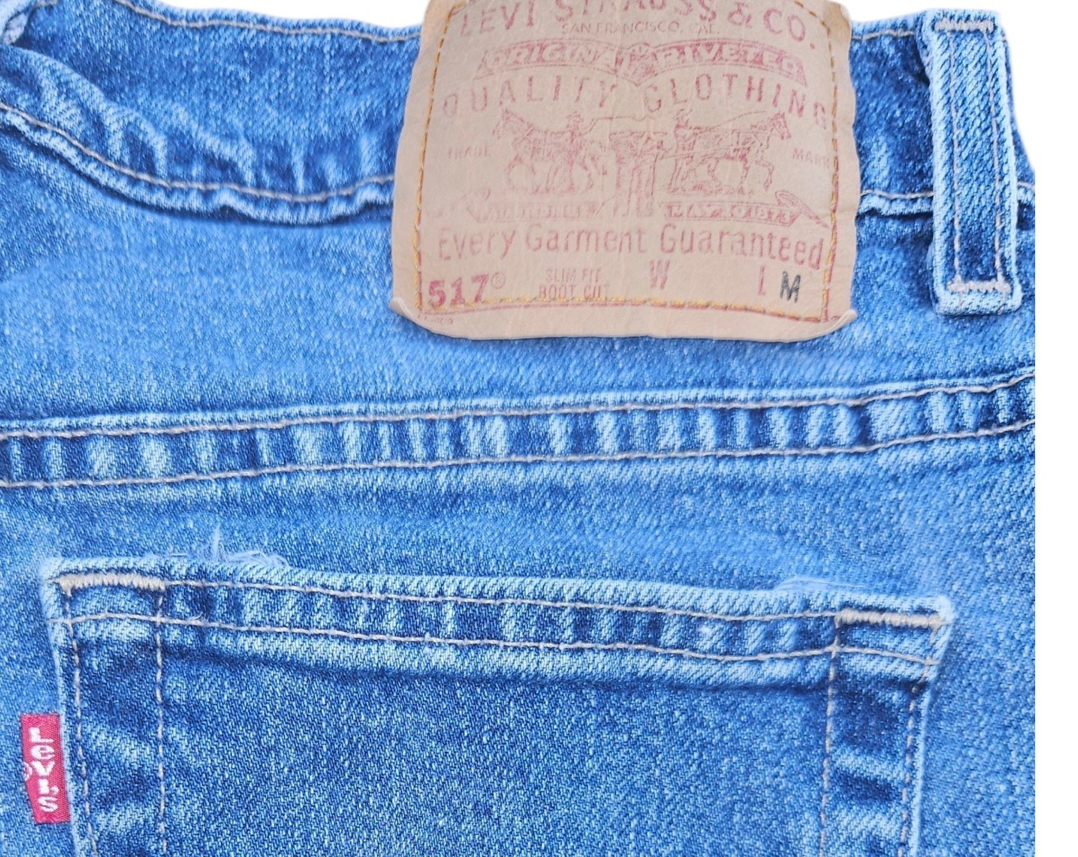 Y2K Vintage Levi’s 517 Boot Cut Blue Jeans Women’s 13M USA High Rise 29×31 Denim