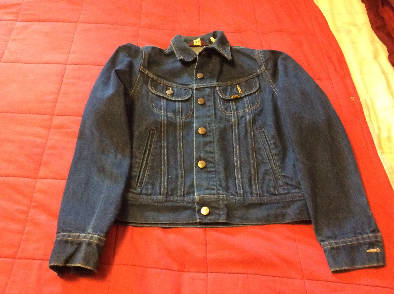 Women’s Ms Lee Vintage Riders Blue Jean Jacket Denim 7/8 13/14 USA Trucer Coat