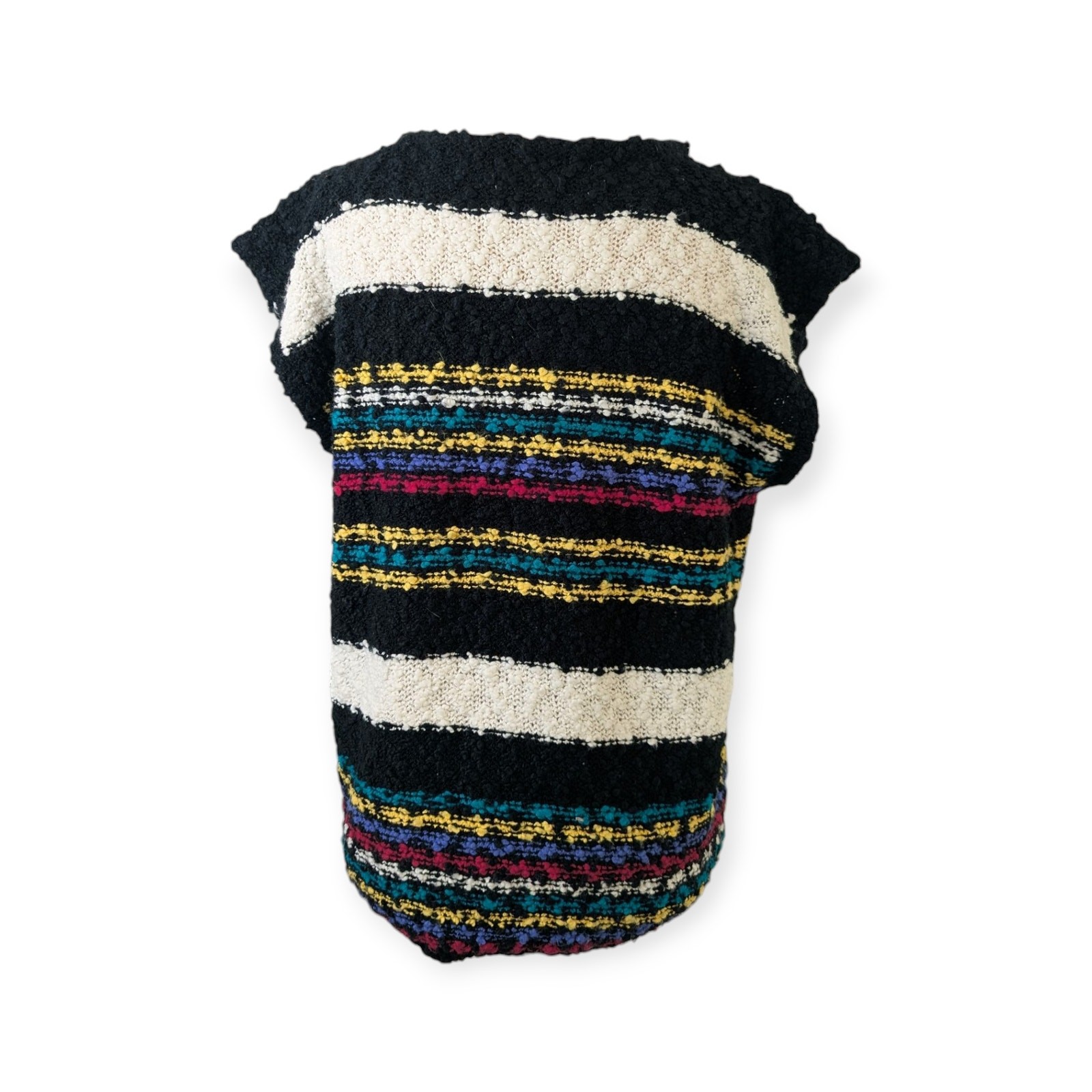 Nubby 80s WESTERN CONNECTION Colorful Stripe Sweater Vest Large