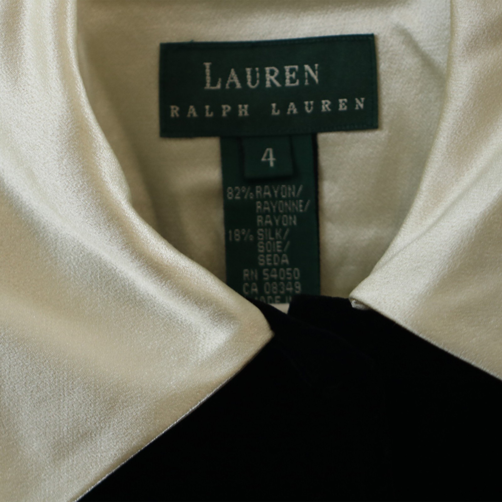 Ralph Lauren 1990s Vintage Black Silk-Blend Velour Shirt Dress – Size 4 – Very G