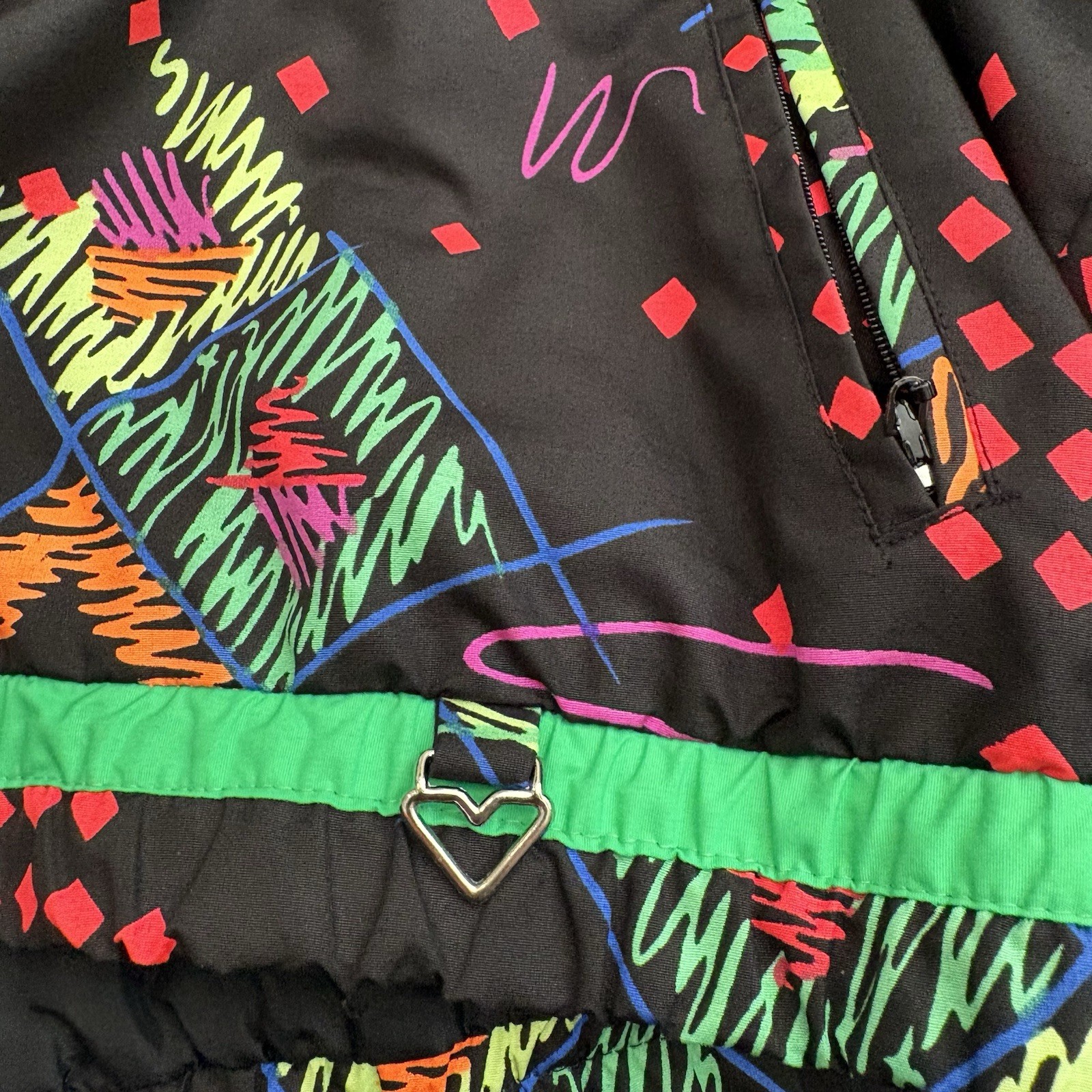 Obermeyer Vintage Pullover Windbreaker Abstract 80’s Pattern Neon Juniors Sz 18