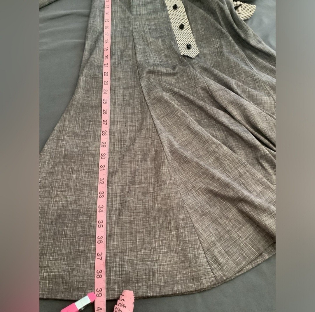 VTG 50’s Fred Rothschild Gray Heathered Collared Dress Button Up Women’s Large