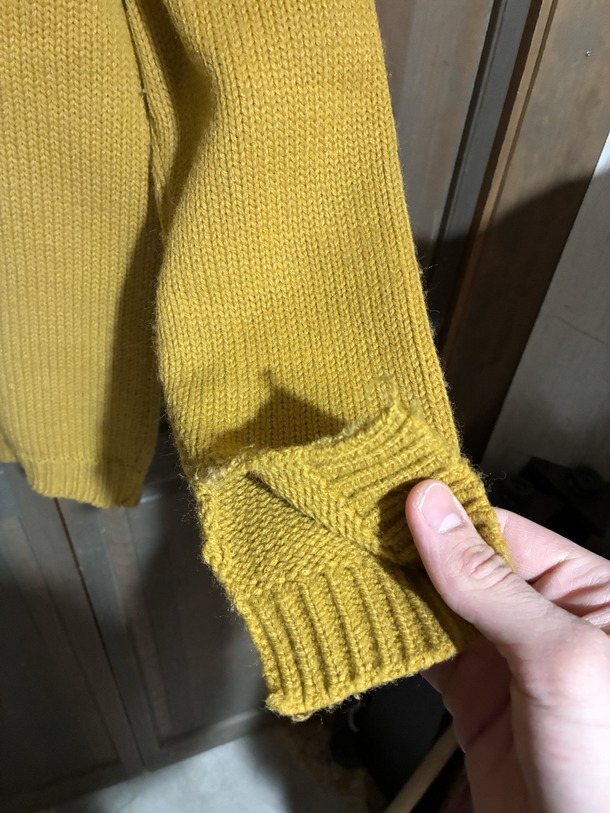 Vintage 1960’s Mustard Yellow Mamut Dralon Wool Sweater German Brand V-Neck