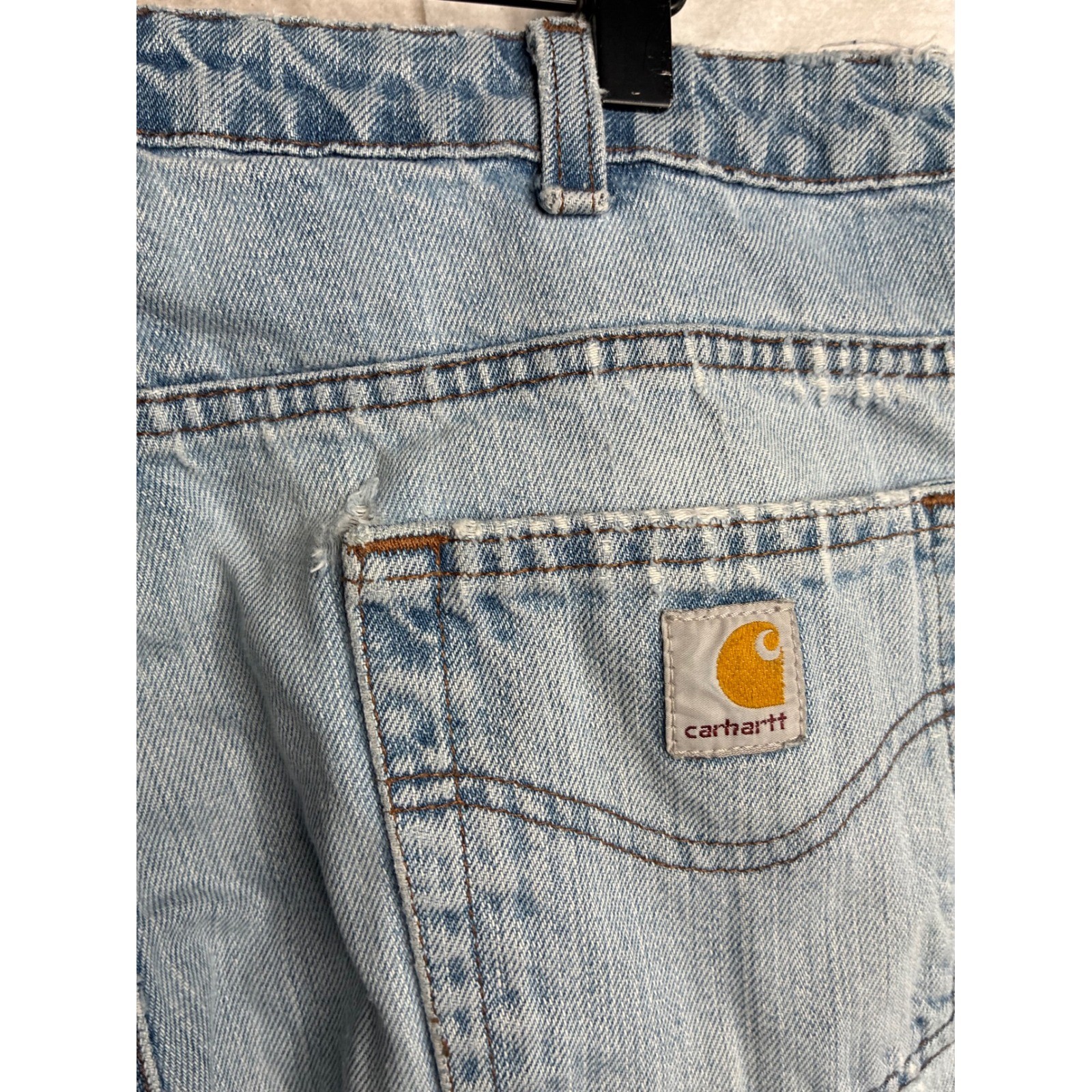 Vintage Carhartt Relaxed Fit Straight Leg Light Wash Denim Jeans womens 10×30