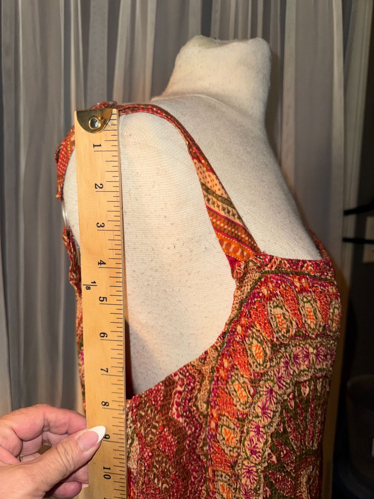 VTG Phool Plus Size 2X Dress 100% Indian Cotton Boho Handkerchief Hem Tent Maxi