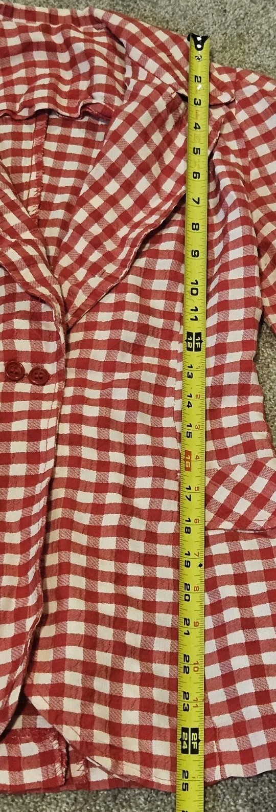 Vintage Red And White Checked Blazer The Outsider Happy Legs Inc Womens Retro