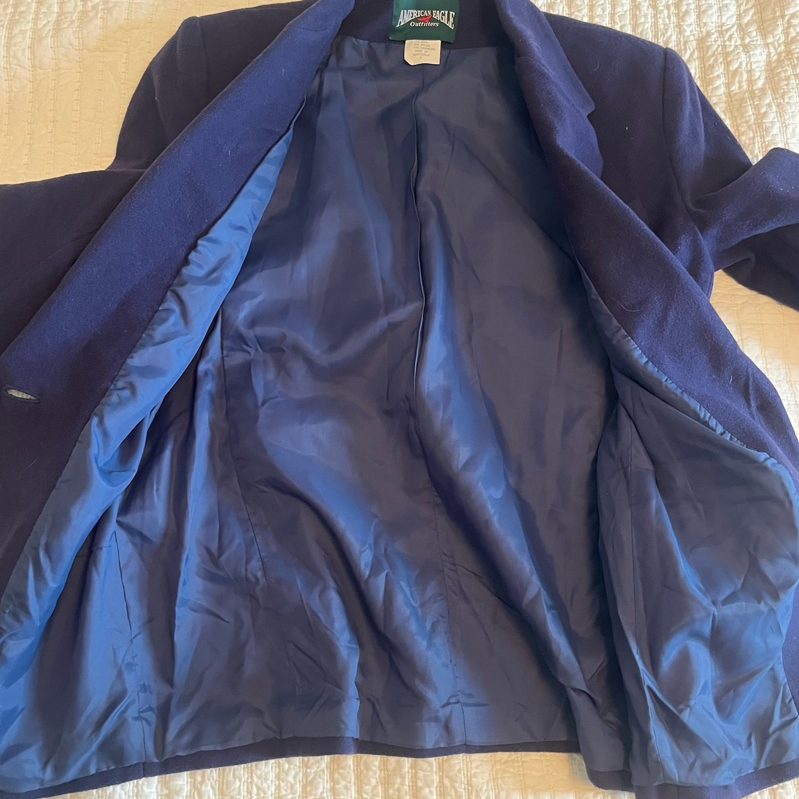Classic Vintage 80s American Eagle Outfitters Wool Navy Blazer Small Timeless