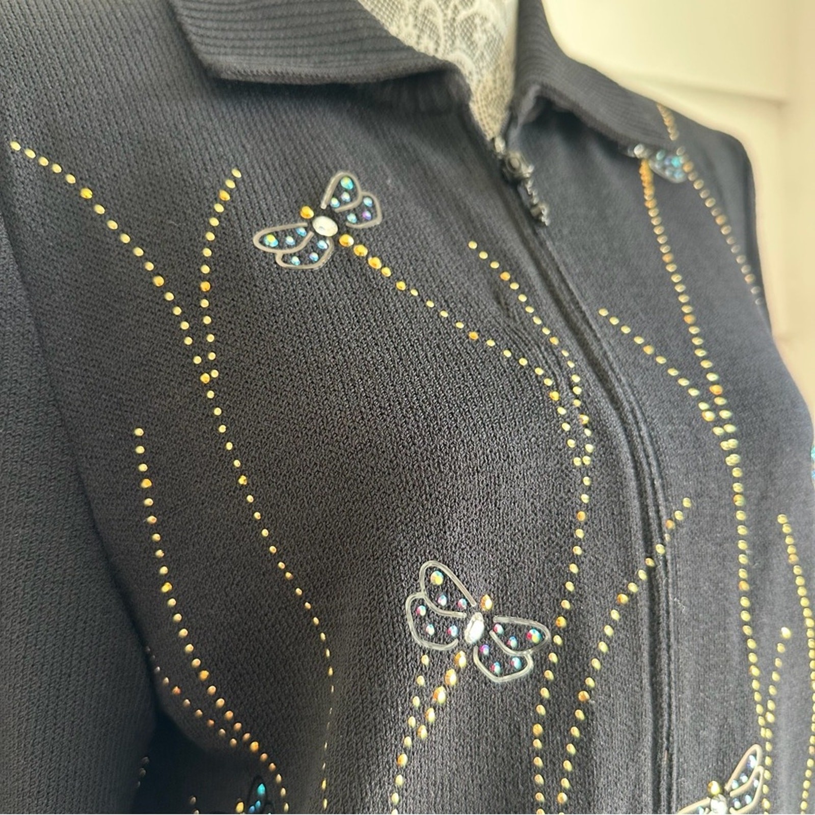 Vintage St.John Evening Knit Jacket with Dragonflies size 8