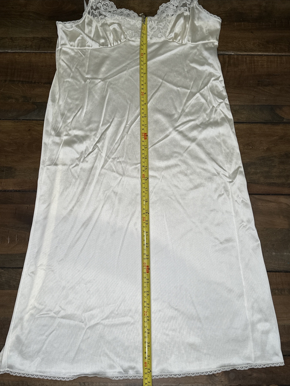 Vassarette Slip Dress Womens Size 34 Approx S White Ivory Full Slip Lace Detail