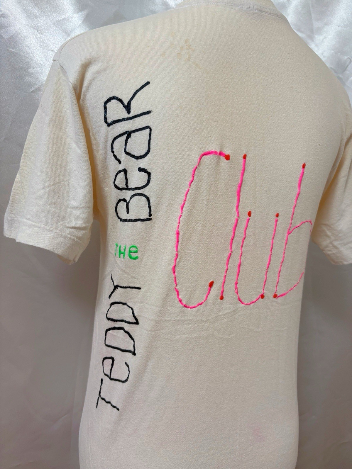 Vintage 1980s Teddy Bear Handpainted T shirt Made in USA SizeS Kawaii Cute