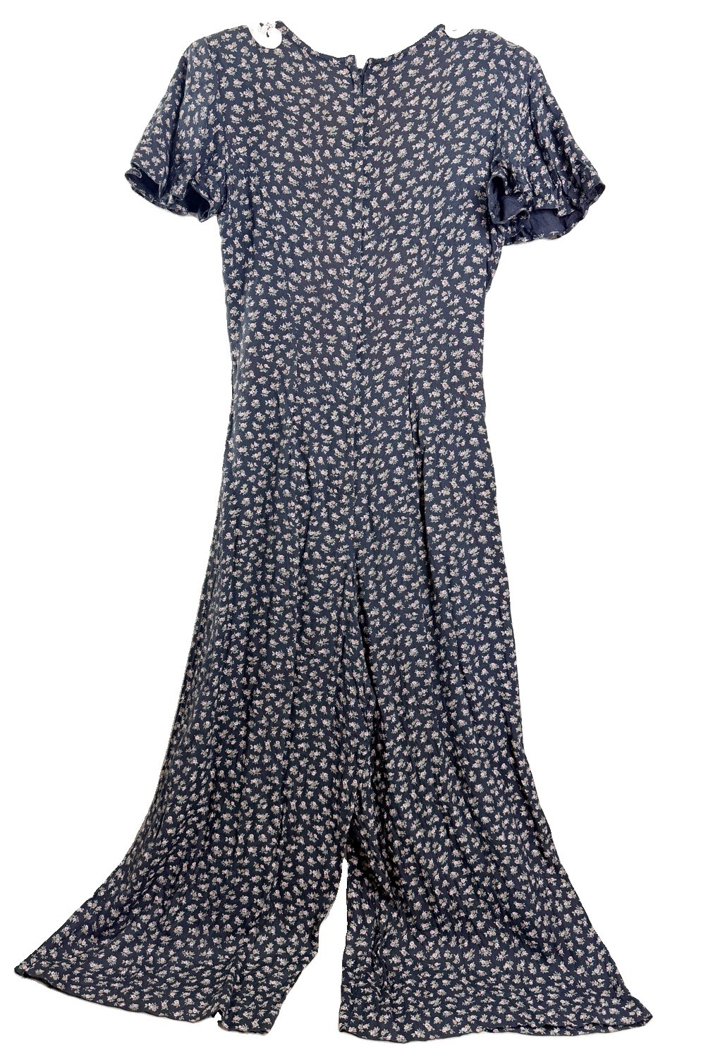 VTG Floral Culotte Jumpsuit S/M-see Measurements Lace Bib Whimsigoth Prairie GUC