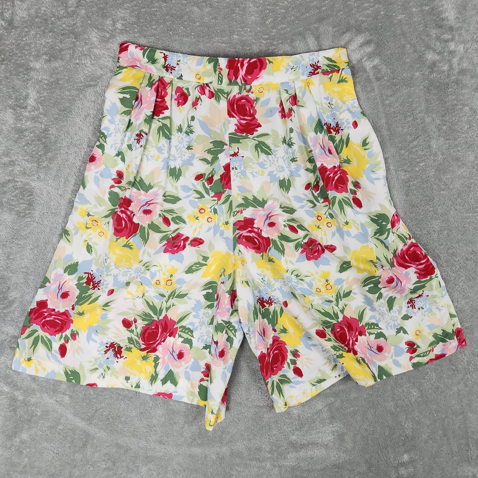 Vtg Floral Susan Bristol Shorts Novelty 90s Wide Leg Spring Cottagecore Size 14