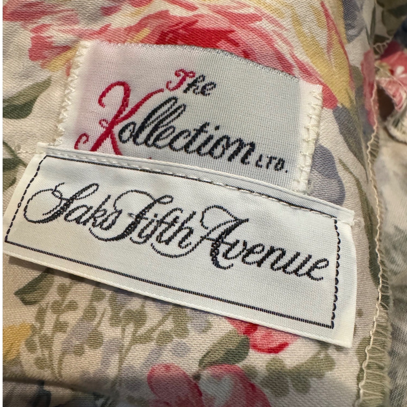 Vintage Saks Fifth Avenue The Kollection Floral Midi Cottagecore Dress Size 8