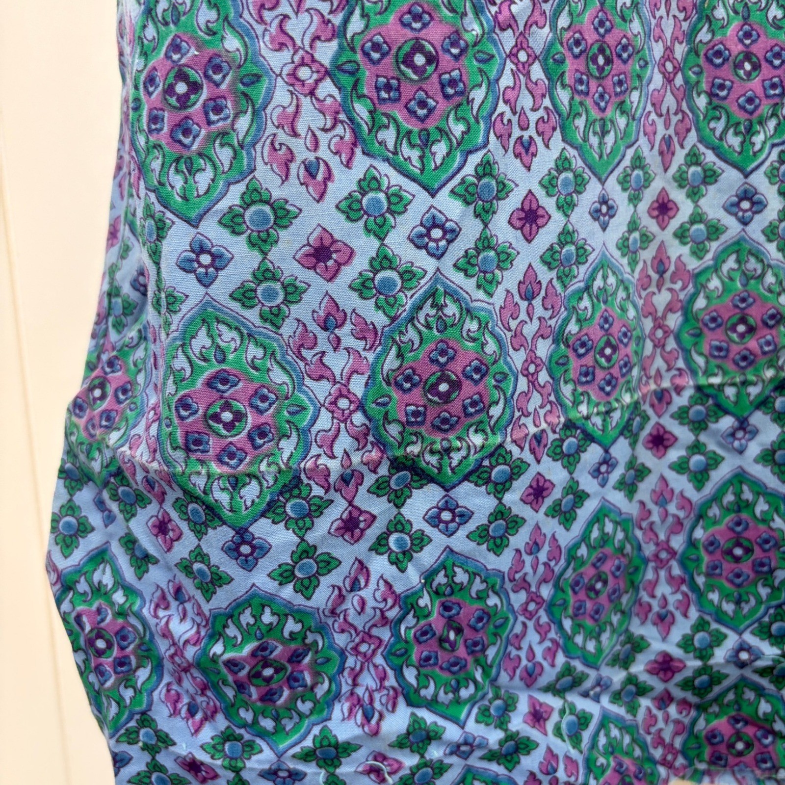 Vintage 60s 70s Cottage Shift House Dress Women Size 12 Boho Hippie Psychedelic