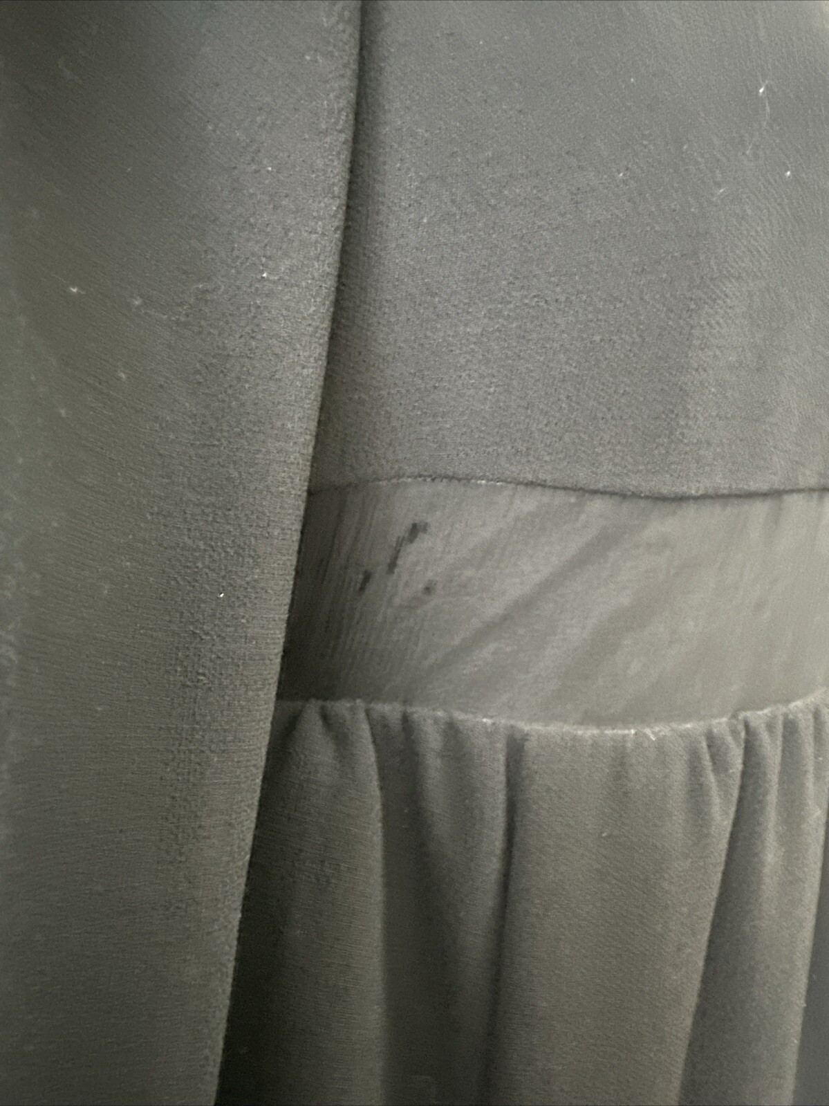 Galanos For Amelia Gray Vintage 60s Black Wool Crepe & Silk Cocktail Dress XS
