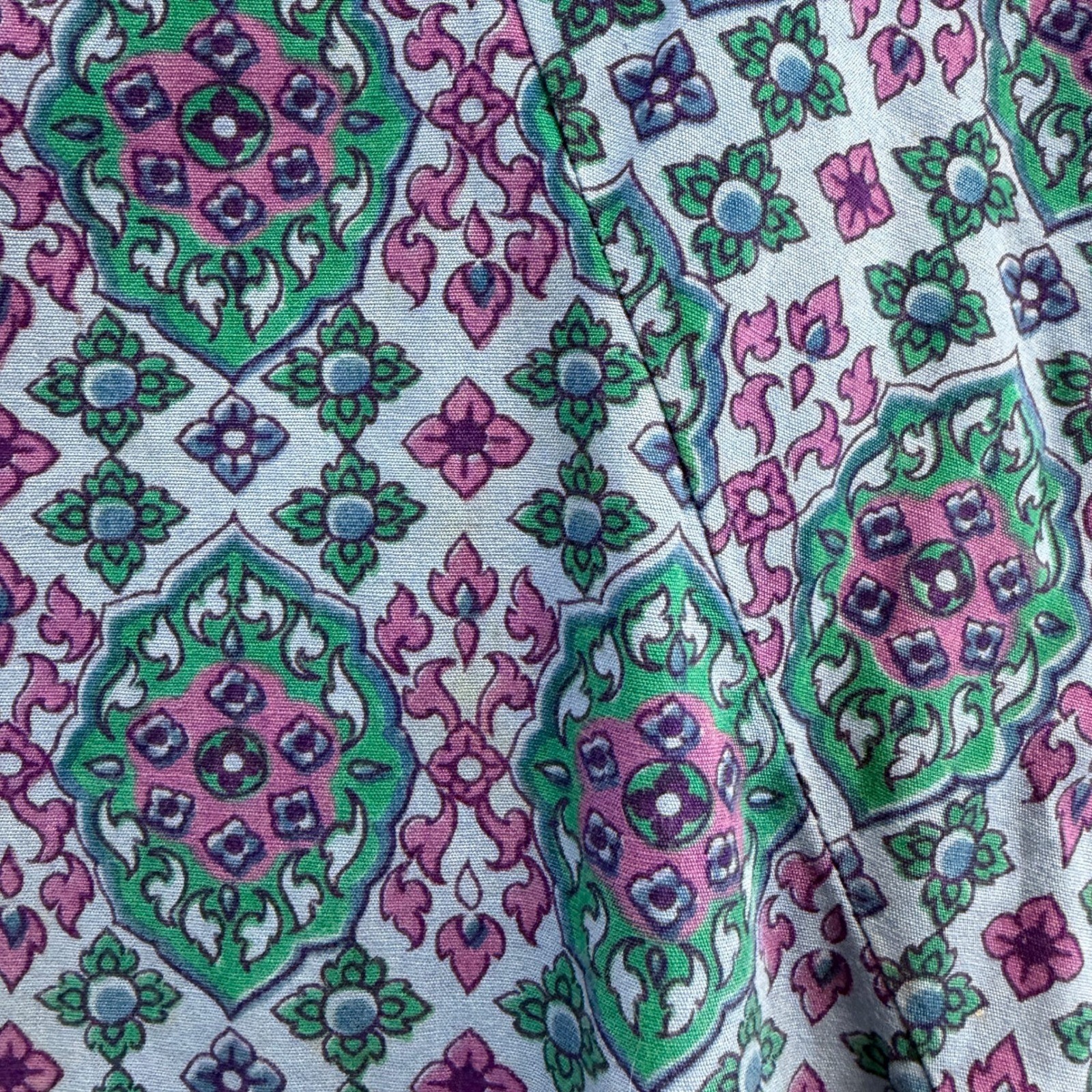 Vintage 60s 70s Cottage Shift House Dress Women Size 12 Boho Hippie Psychedelic