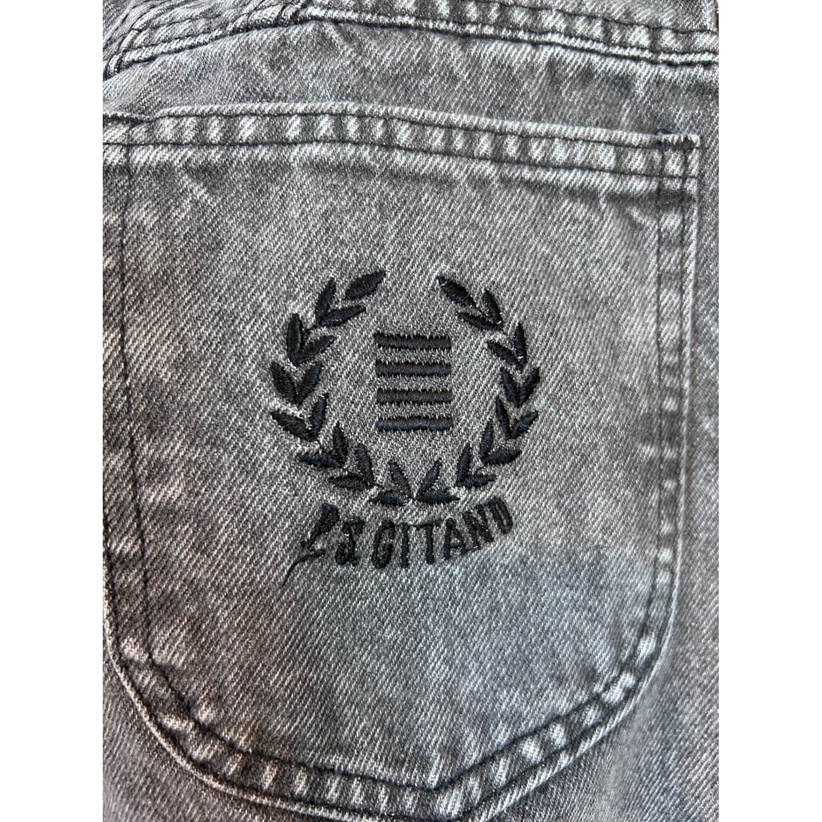 Vintage PS Gitano Grey Acid Wash High Waist Tapered Mom Jeans Women 14 90s Retro