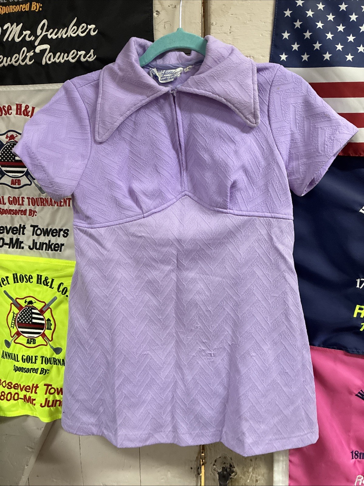 Vintage 50s 60s Juniors by Vassar Lilac Purple Mini Dress APPEARS a Size SMALL